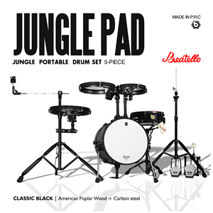 Set de Batería Plana Profesional Beatello Jbk de 5 Piezas, Instrumentos Musicales de Percusión, Batería Acústica Portátil Jungle Para Adultos - Product Image 4