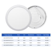 Plafonnier LED 3W 6W 9W 6000K 5000K, corps en aluminium, encastré, rond ou carré, éclairage vers le bas