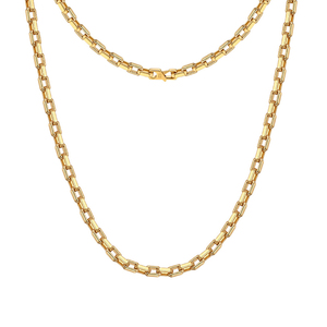 Minimalist Geometric 316 Stainless Steel Box Chain <b>Stacking</b> <b>Necklace</b> 18K Gold Plated Anti-Tarnish PVD Unisex Hip Hop Fashion - Product Image 1
