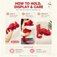 Kadal Merah Realistis dengan Ekor Keriting, Mainan Hewan Boneka Desain Simulasi, Boneka Hewan Isi Dakron untuk Koleksi Pecinta Dinosaurus