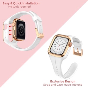 Correa de Reloj Deportiva de Silicona Líquida con Parachoques Metálico a Prueba de Golpes, Correa de Una Pieza para Relojes Serie 8/7/6/SE/5/4/3/2 de 40 mm y 41 mm para Mujer - Product Image 4