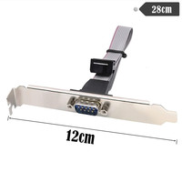 Cable plano de cinta RS232 serial D-Sub DB9 de 9 pines IDC con revestimiento de PVC, resolución 1080p, 0.28m, macho-hembra, para computadora