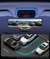 Caméra de tableau de bord 4K à double objectif avant et arrière, vision nocturne, rétroviseur, écran IPS 12 pouces, streaming multimédia pour voiture