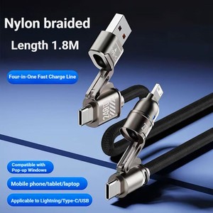 Premium Örgülü 240W 4'ü 1 Arada Veri Kablosu, Macbook Air Pro ve IOS Cihazları için PD 3.1 Yüksek Güçlü Hızlı Şarj Özelliğiyle - Product Image 5