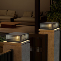 Lampes solaires LED pour poteaux, lampadaires, murs, portails, cours, extérieur, étanches IP65, blanc chaud, dimmables, E27, en aluminium moulé sous pression