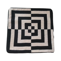 Taie d'oreiller géométrique 14 "* 14" Op Art Illusion d'optique Carré Tapisserie décorative Lavable Caractéristique Comme coussins