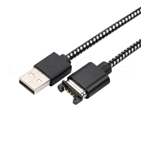 Câble magnétique HYTEPRO M519 à 4 broches Pogo, boîtier en aluminium, USB A mâle 3A pour charge et synchronisation des données, pour l'électronique médicale et grand public