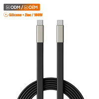 Cable USB C a USB C de 100W PD, 5A de Carga Rápida, Cable de Datos de Silicona y Aleación de Zinc para Laptop, Teléfono y Tablet