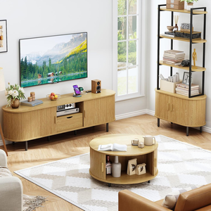 Meuble <span class=keywords><strong>TV</strong></span> <span class=keywords><strong>69</strong></span> pouces avec prise de courant pour téléviseurs jusqu'à 80 pouces, centre de divertissement avec rangement et tiroir - Product Image 4