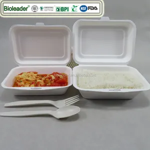 Bpi Ok Compost Goedgekeurd Biologisch Afbreekbaar Wegwerp Magnetron Suikerriet Bagasse Lunch Dozen