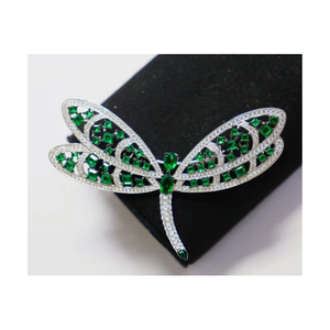 Broche de libélula delicado de Plata de Ley 925 de moda de marca de lujo joyería de Zirconia cúbica para boda - Product Image 1