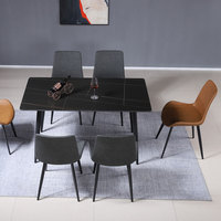 Table de salle à manger classique, ensemble et 6 chaises, meubles de maison modernes, 4 pièces