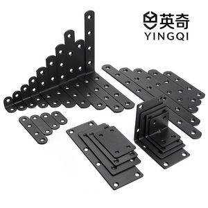 Support d'étagère en acier inoxydable noir, connecteur d'angle droit, kit de fixation - Product Image 2