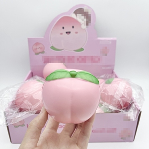 Jouet à presser réaliste en forme de pêche, à récupération lente, anti-stress et anti-anxiété, cadeau créatif - Product Image 1