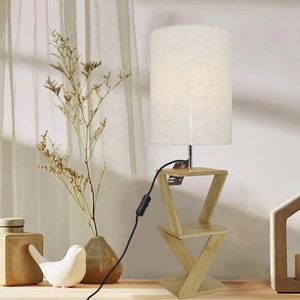 Bảng công nghiệp đêm góc ánh sáng vải Chụp đèn Cấu trúc khung nhà hàng trang trí phòng ngủ bán buôn tre Đèn bàn - Product Image 2