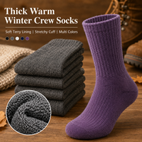 Chaussettes de randonnée thermiques en laine mérinos synthétique, chaussettes épaisses en tissu éponge, chaudes, respirantes, antidérapantes, pour l'extérieur, hiver, unisexe