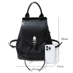 กระเป๋าเป้สะพายหลังหนังวัวแท้ผู้หญิงแฟชั่นกันน้ำวินเทจหนังวัวชั้นบนสุดความจุขนาดใหญ่กระเป๋าเดินทางโรงเรียนกลางแจ้งกระเป๋ากีฬา - Product Image 2