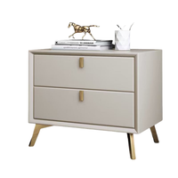 Table de chevet moderne en bois avec deux tiroirs, meuble de rangement pour chambre à coucher, hôtel, appartement