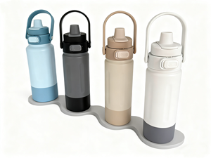 Minimalist Multicolored <strong>Thermos</strong> <strong>Flask</strong> <strong>with</strong> Secure Lock Double Lid Portable One <strong>Button</strong> <strong>Opening</strong> Bottles for Winter - Product Image 1