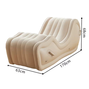 Divano <span class=keywords><strong>Letto</strong></span> Gonfiabile in PVC con Telaio in Acciaio Inox, Design Moderno Pieghevole ed Ecologico per Hotel e Soggiorno - Product Image 2
