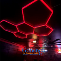 Lampe hexagonale multicolore Télécommande en nid d'abeille pour studio de musique Lampe murale à LED pour magasin de mode