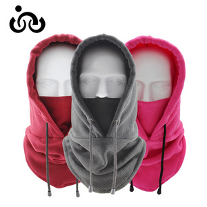 Fleece <b>Neck</b> <b>Warmer</b> Hooded Face Mask Winter Windproof Outdoor Cycling Unisex Gray Red Pink - Product Image 1