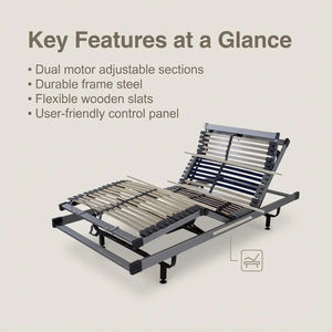 Tempat Tidur Double Elektrik Modern dari Besi, Dapat Direbahkan dan Disesuaikan, Dilengkapi Remote Control untuk Mengangkat dan Menyandar, Cocok untuk Apartemen dan Hotel - Product Image 2