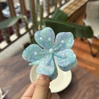 DOWELL Pinces à cheveux fleur de plumeria et d'hibiscus avec strass Accessoires pour cheveux de style hawaïen pour femmes Personnaliser le logo