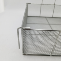 Panier rectangulaire en treillis métallique d'acier inoxydable pour cuisine et salle de bain, avec poignées en bois, durable, de haute qualité, outils robustes et compétitifs