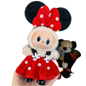 Venta al por mayor 17cm lindo dibujo animado Labu juguete diseñador abrigo falda suéter traje <span class=keywords><strong>para</strong></span> fiestas sentadas o colección de Juguetes - Product Image 4