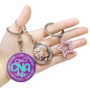 Porte-clés de luxe en métal, mignon, avec logo personnalisé, plaqué or, émail dur ou souple, étiquette de clé - Product Image 2