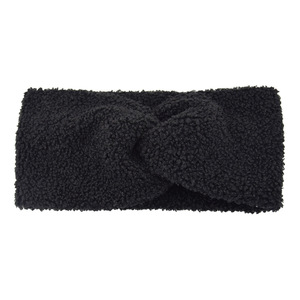 Goede Kwaliteit Hefu Fleece Kruis Gebreide Oor Dikke Herfst En Winter Brede Haaraccessoires Warme Wollen Hoofdband - Product Image 6