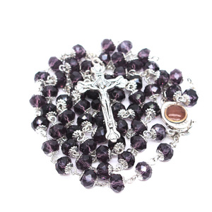 Rosario de cuentas cristalinas Komi al por mayor con colgante de cruz de María, rosario cristiano - Product Image 6