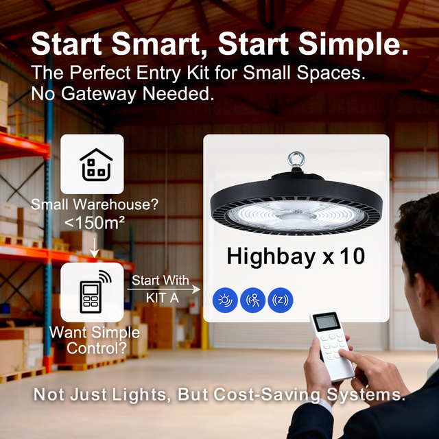 Amelech Smart High Bay Light 200W 170Lm/W CRI80 Ik08 With Microwave Sensor Led Lighting Solutions for Hypermarket Lighting