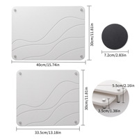 QJMAX Tapis de séchage de vaisselle en diatomite à double étage, design minimaliste, gain de place, 40x30+33x30cm, empilable