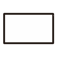 Panneau frontal en verre trempé imprimé en sérigraphie personnalisée pour écran d'affichage de moniteur, cadre noir 4K UHD avec icônes de commande tactile
