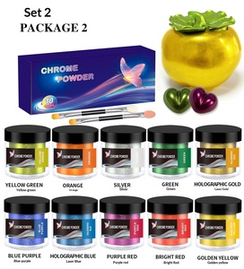 Poudre chromée <span class=keywords><strong>effet</strong></span> <span class=keywords><strong>miroir</strong></span> métallique de luxe pour matériaux de bricolage en résine, slime, artisanat, paillettes pour nail art, <span class=keywords><strong>vernis</strong></span> à ongles en 20 couleurs - Product Image 5
