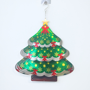 Molino de Viento Metálico Navideño, Árbol de Navidad Grande de Acero Inoxidable de 12 Pulgadas para Decoración de Interiores, Jardín y Patio - Product Image 1