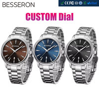 Reloj de Cuarzo Minimalista de Acero Inoxidable para Hombre con Nombre Personalizado, Esfera de 42 mm, Resistente al Agua 5 BAR, con Logotipo Personalizado