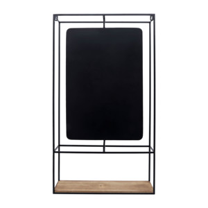 Estante rectangular de pared con espejo y base de madera para entrada o baño, organizador de almacenamiento - Product Image 4
