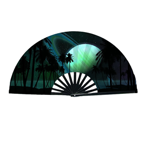 Nouvel éventail pliant personnalisé à motif arc-en-ciel, éventail à claquer avec logo, grand éventail de rave pour festival - Product Image 1