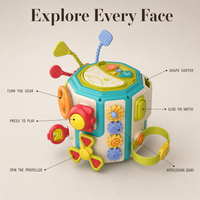 Tambour Musical Multifonctionnel pour Bébé 12M+, Instrument d'Activité Sensorielle Réversible à 180 Degrés, Vente en Gros