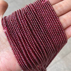 All'ingrosso <span class=keywords><strong>naturale</strong></span> 2mm 3mm di <span class=keywords><strong>granato</strong></span> di piccole perle di pietra rotonda, Semi preziose perle di pietre preziose per la creazione di gioielli, 38cm - Product Image 1