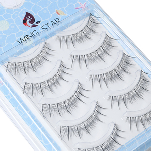 Cils en bande complète <span class=keywords><strong>Qingdao</strong></span> Wingstar WSCB-004, style naturel et léger, sans cruauté, échantillon gratuit, bande transparente, vente chaude - Product Image 2