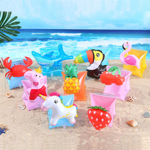 Flotadores inflables de dibujos animados para niños, juguetes para piscina y playa, piña, cereza, flamenco, cangrejo, tiburón, unicornio, flotadores de seguridad acuática - Product Image 1
