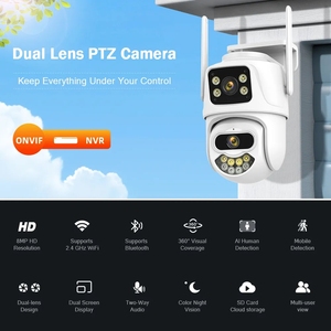 ICsee 4K Auto Tracking telecamera di sicurezza Wi-Fi 9MP con doppia lente <span class=keywords><strong>da</strong></span> <span class=keywords><strong>esterno</strong></span> IP66 PTZ Wireless microfono integrato <span class=keywords><strong>WiFi</strong></span> telecamera <span class=keywords><strong>da</strong></span> <span class=keywords><strong>esterno</strong></span> PTZ - Product Image 5