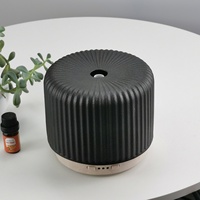 Nuevo Difusor de Aroma de Cerámica Negra de 200 ml, Difusor de Aceite Esencial Ultrasónico para Aromaterapia