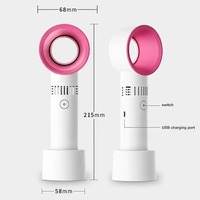 Ventilateur de bureau portable sans pales, mini, rechargeable par USB, silencieux, pour extensions de cils, nail art, salon de beauté