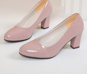 Scarpe da Donna con Tacco Medio alla Moda, Versatili in <span class=keywords><strong>Pelle</strong></span> PU Monocolore, Ideali per Ufficio e Casual, con Tacco Spesso - Product Image 3