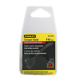 Cuchilla raspadora Stanley de 1-1/2 pulgadas de ancho con doble filo para raspar pintura - Product Image 1